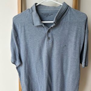John Varvatos * USA polo Blue Grey Peace Sign XL Slim fit Great Condition
